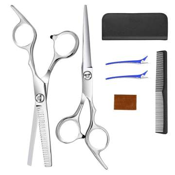Gunting pemotongan rambut 6 inci Kit Shears Shears - Gunting tukang cukur stainless steel diatur untuk penata rambut