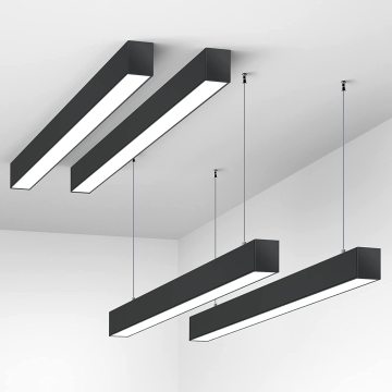 Modern Aluminum LED Linear Light for Offices and Supermarkets - 2ft to 5ft Linkable