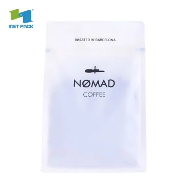 100% Biodegradable Compostable Foil Lined Flat Bottom Pouch Coffee Bags