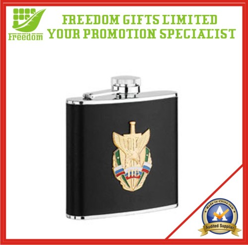 High Quality Leather Cover Hip Flask (FREEDOM-HF001)