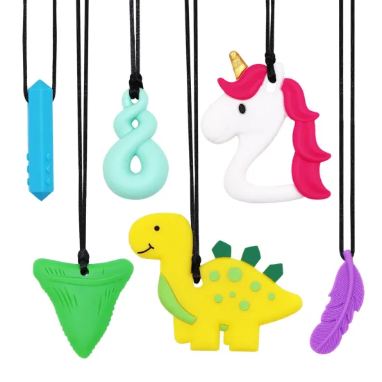 Wholesale Food Grade Silicone Baby Teething Toys - BPA Free, Autism-Friendly Chew Necklaces for Kids