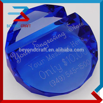 engraved business crystal card holder