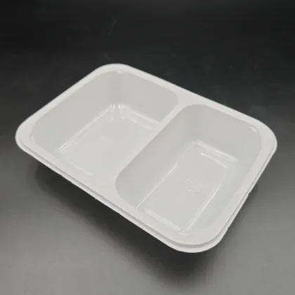 Green grey black PET food tray 3 compartments