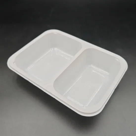Green grey black PET food tray 3 compartments