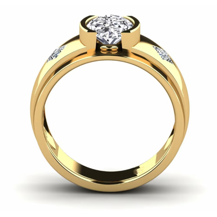 Anel masculino com diamante cultivado em ouro 18K