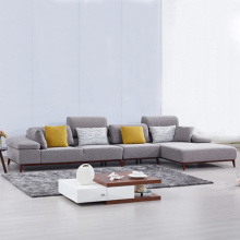 Grey Fabric Right Facing Chaise Sectional Sofa