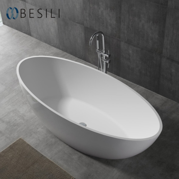 Freestanding White Matt Stone Bathtub for President Suite - Besili 8803