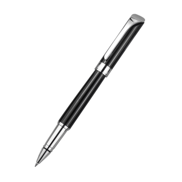 Błyszczący czarny metalowy rollerball
