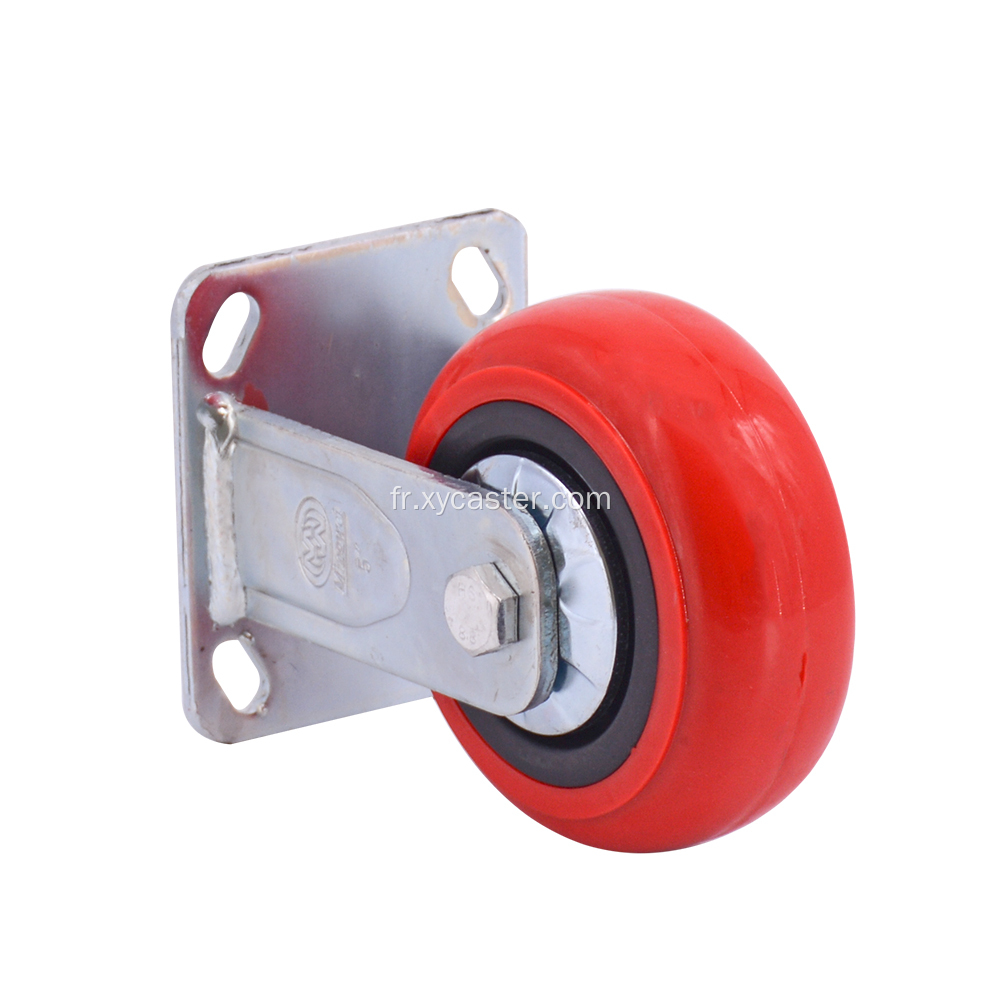 Roulette rigide en PVC robuste de 5 po, rouge