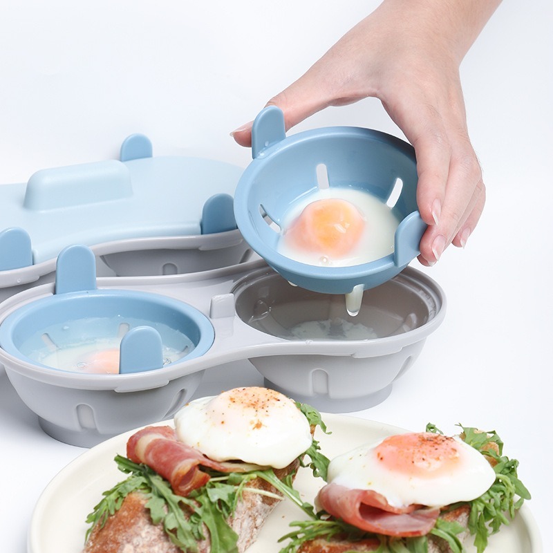 Microwave Egg Cooker PP Food Grade Egg Poacher Box Kitchen Tool