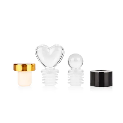 Different design cork stopper lids for diffuser bottle