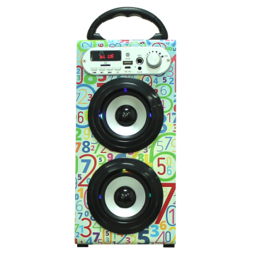 wooden portable karaoke bluetooth speaker