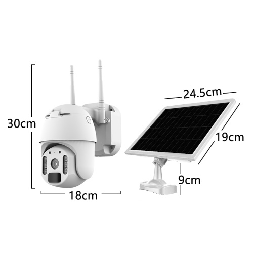 Appareil photo extérieur WiFi IP avec panneau solaire de 30w