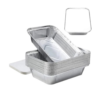 Aluminium Silver Foil Containers 900ml - Disposable Food Storage Containers with Lids for Parties and Catering