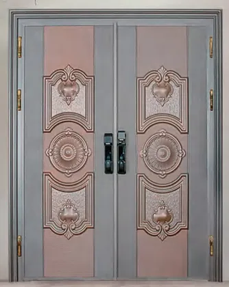 Modern grey minimalist smart lock entrance door