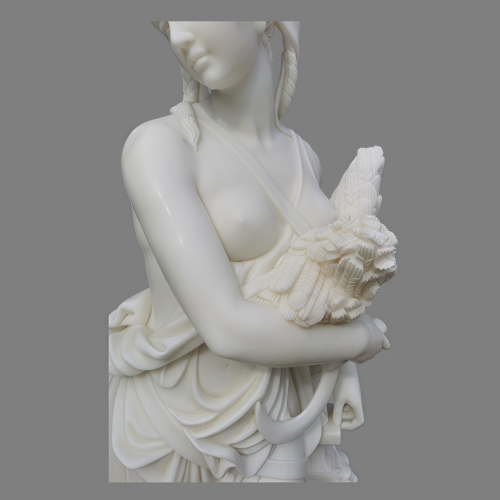 Timeless Neoclassical Female Figure in White Marble