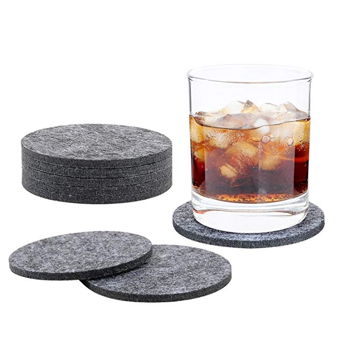 Black Round Drink Coaster 01