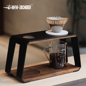 Customized Bamboo Walnut White Coffee Dripper Filter Holder - Single or Double Hole Ladder 60 Pour Over Accessory