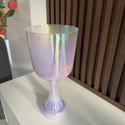 Handheld Quartz Glass Crucible Crystal Bowl for Sound Healing and Meditation