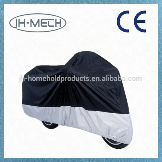 Outdoor inflatable black silver polyester motorcycle cover