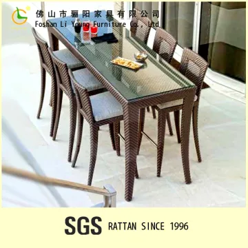 High-grade outdoor garden furniture dining table and chair wicker dining set rattan dining set