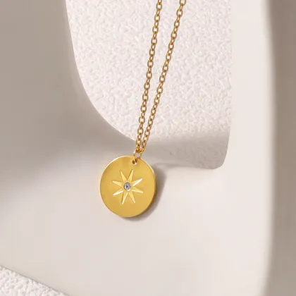 Sun Star Necklace Simple Classic Titanium Steel Necklace