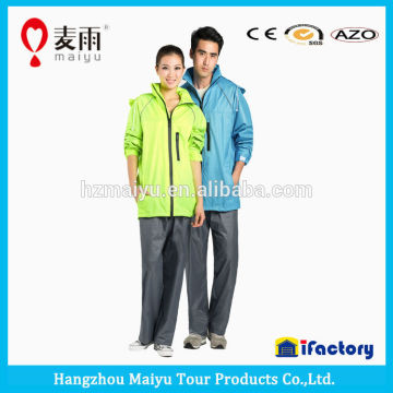 motocycle rainsuit/ Polyester/pvc rainsuit set