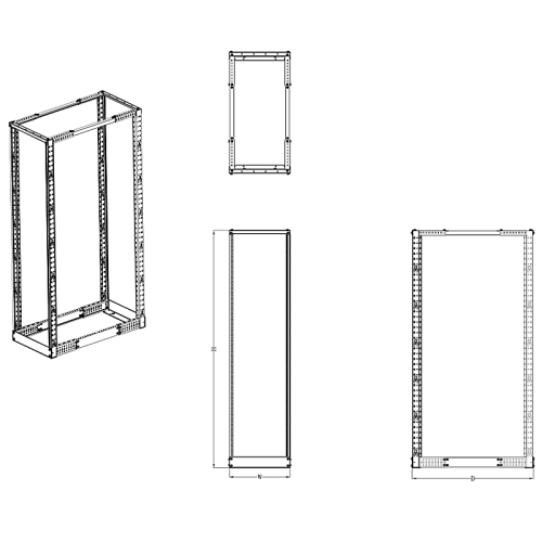 42u Adjustable Open Frame Rack, High Quality 42u Adjustable Open Frame ...