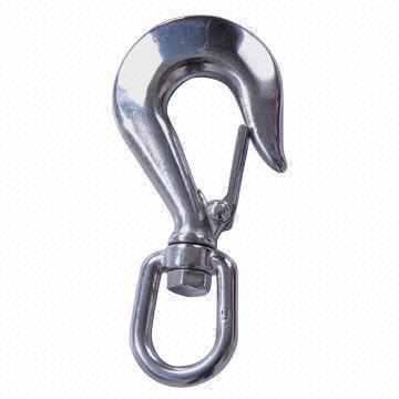 Stainless steel eye swivel hook with latch