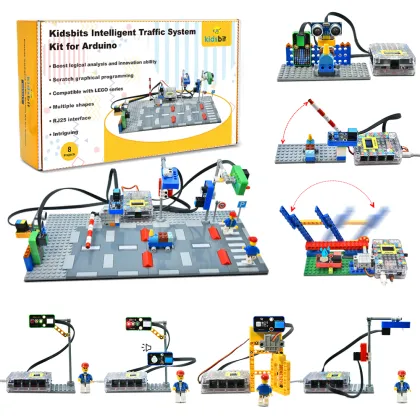 Kidsbits Education Kit Compatible Lego DIY Intelligent Traffic System Kit for Arduino