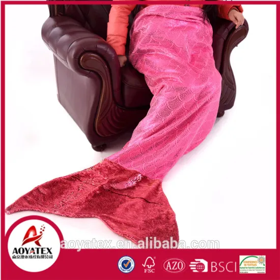 promotion Super Soft Winter Mermaid Tail Blanket Sequins tail