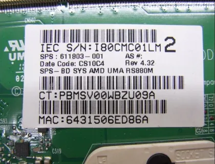 611803-001 Laptop Motherboards , Hp Cq625 Notebook Motherboards