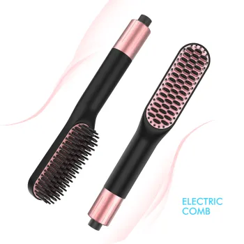 High-Temperature Portable Straight Hair Brush with 360 Degree Swivel Power Cord