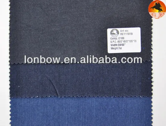 100% cotton denim fabric, 7oz twill jean fabric