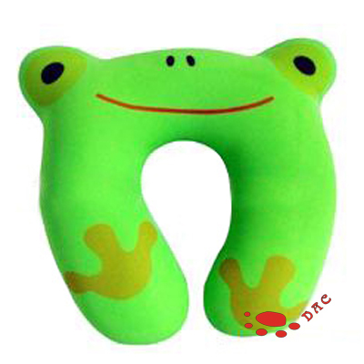 plush green frog neck pillow