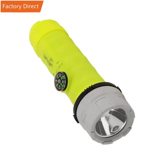 IP68 Waterproof 3xAA Battery Diving Flashlight with Compass