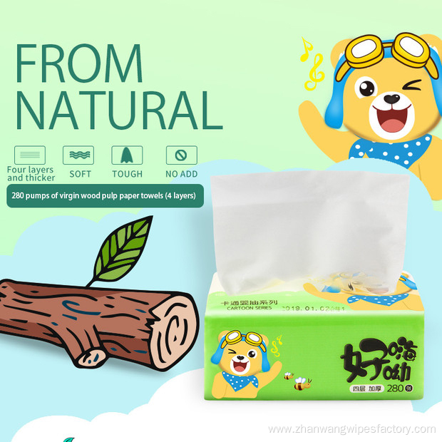 Top Quality Interfold Material Bamboo Facial Tissue Paper