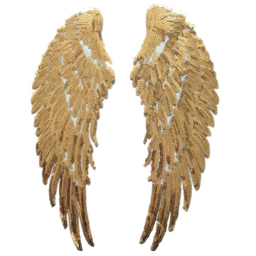 2pcs Sequin Feather Angel Wings Iron-On Patches: DIY Διακόσμηση για φόρεμα, τζιν και πουκάμισα