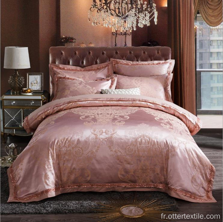 vente en gros housse de couette de luxe en satin de soie jacquard broderie