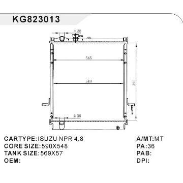 auto radiator car:ISUZU NPR4.8