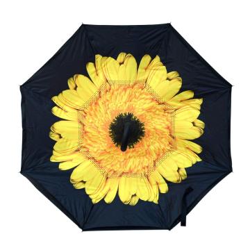 Large Inverted Umbrella with C Type Handle and Logo Print