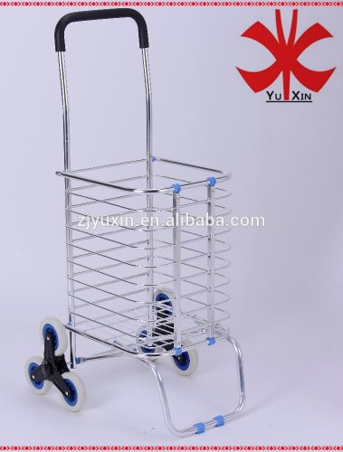 Aluminum folding shopping trolleys with climbing wheels/trolleys with basket with three wheel