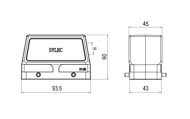 H16B Side entry metal plastic hoods