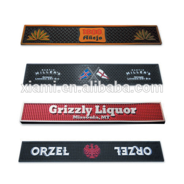 fine quality embossed words engraved custom logo silicone bar mat