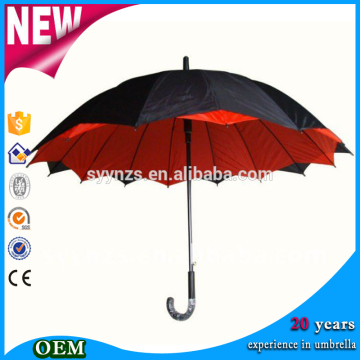 16K Solid Color Manual Open Double Layer umbrella wind resist