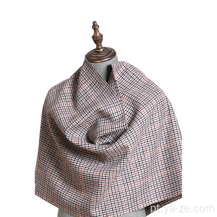 Tecido de lã de lã de lã Tweed Tweed Plaid Fabric para casaco