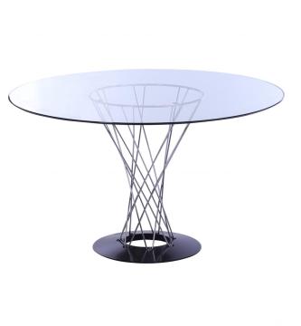 classic Glass round living room tables wire base