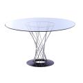 classic Glass round living room tables wire base