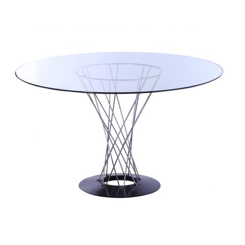 classic Glass round living room tables wire base