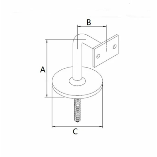 Soporte de pasamanos de acero inoxidable con tornillo